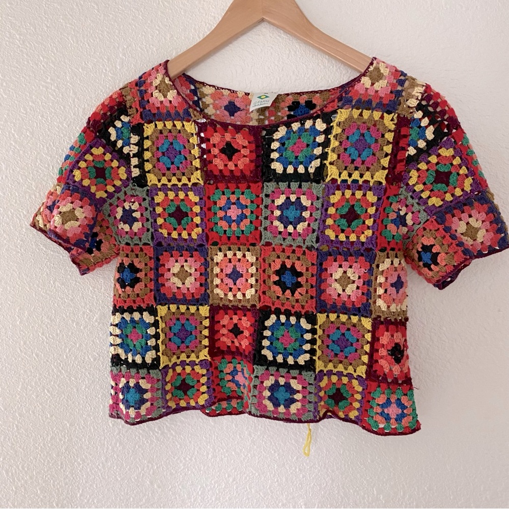 Farm Rio for Anthropologie crochet sweater
